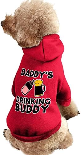 Тато пиење партнер со кучиња со едно парче кошула трендовски костум за кучиња со додатоци за домашно милениче