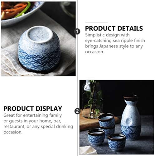 Hemoton Sake Pattery Set 2 парчиња јапонски стил чаши керамика за сервирање чаши рачно изработени керамика традиционални чаши