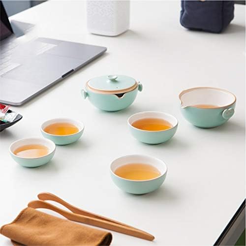 Xwozydr Кинески чај чај чај сет кунг фу, керамички преносен чајник порцелан, гајван чај чаши чај церемонија на чај
