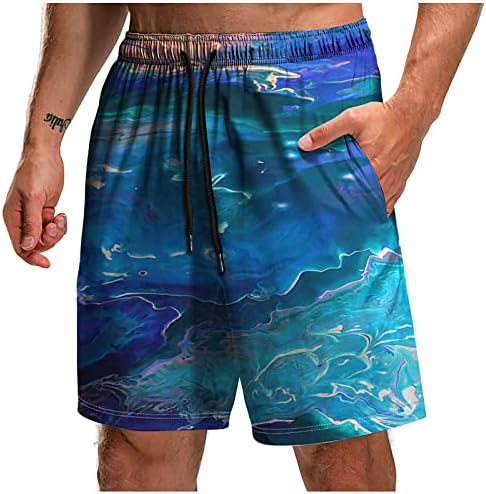 Мажи за пливање шорцеви, машки летни забавни панталони за плажа 3Д дигитални печатени сурфање табла шорцеви со џебови
