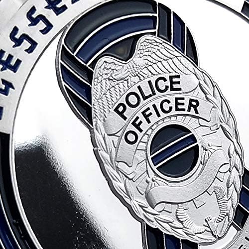 Полициски службеник на Соединетите држави ја предизвикуваат монетата Грим Рипер Тенка сина линија за спроведување на законот
