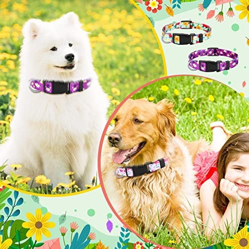 6 парчиња цветни јаки за кучиња за мали средни големи кучиња пролет и лето слатко милениче цветни јаки пакувања меко прилагодливо јака за