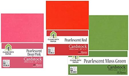 Пакет - 3 метални артикли за метални картони за треперли - Мос зелена - 12 x 12 инчи - 105lb капакот; Длабоко розова - 8,5 x