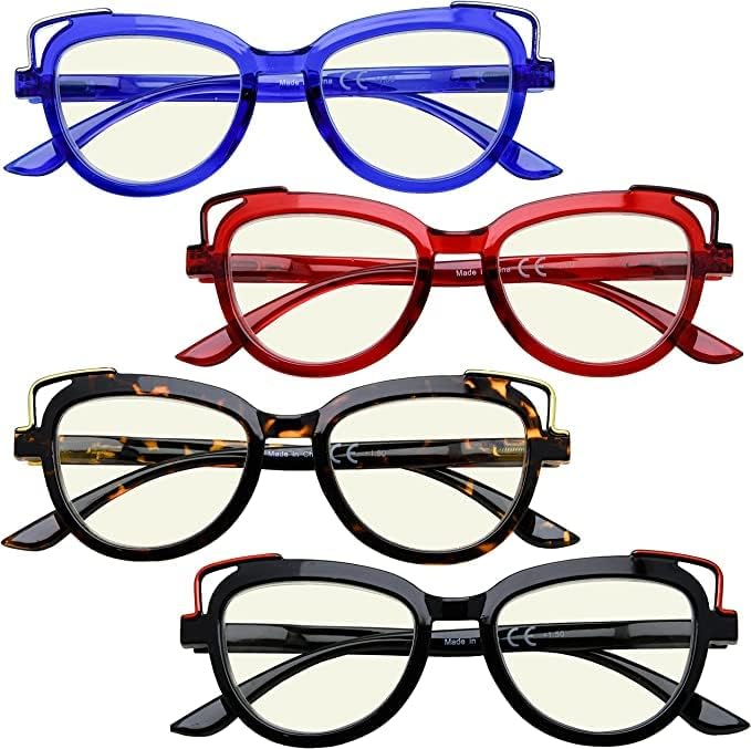 Очила за читање со 5 пакувања за жени дизајнираат читатели на мачки очи
