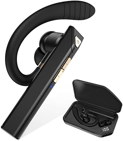 Слушалките за Bluetooth со Bluetooth, Bluetooth Earpiece со 500mAh Case Case 50h Playtime, V5.1 безжичен безжичен со бучава што