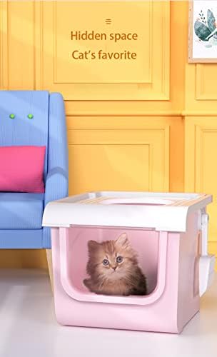 Дхдм Мачки Кутија За Отпадоци Флип Тип Мачки Со Двојна Врата Тоалет Самочистење Целосно Затворен Супер Голем Простор Производи За