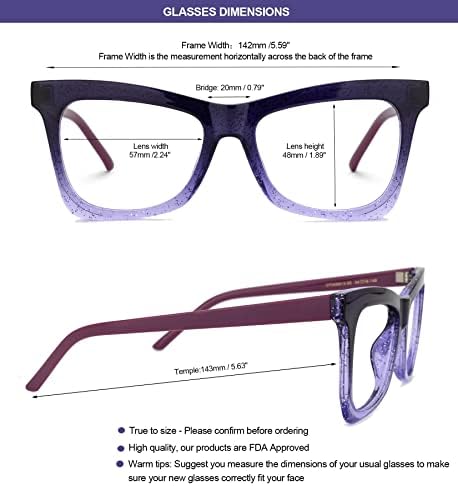 Воглам Вогуеме Виолетови Очила За Пеперутки Сина Светлина Блокирачки Очила За Жени Анти УВ Очила За Очи Маргерита