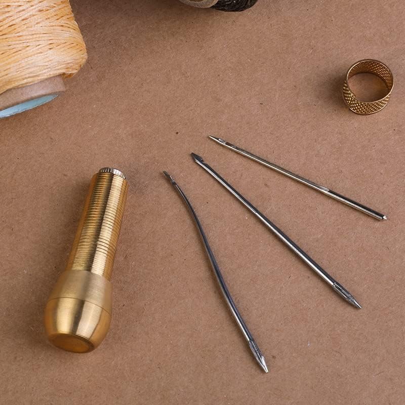 Комплет за шиење на професионална кожа од Мисие со 2 бои кожа восочна линија метал AWL и алатка за шиење за DIY рачно изработено кожено