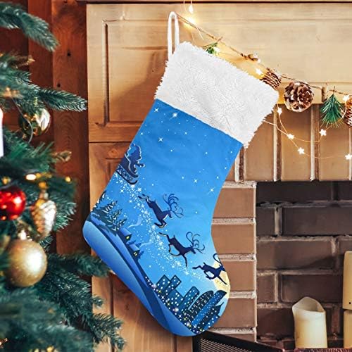 Пимилагу Сина Дедо Мраз Божиќни чорапи 1 Пакет 17,7 , виси чорапи за Божиќна декорација