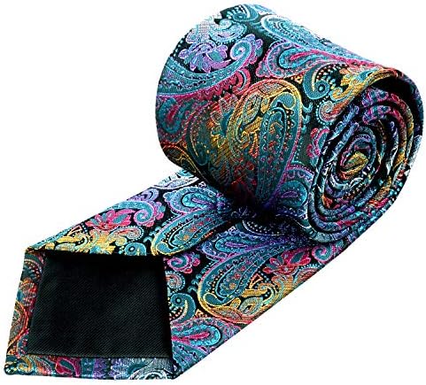 Ализеал Рачно Изработени Paisley Цветни Вратоврска Со Џеб Квадратни Подарок Во Собата