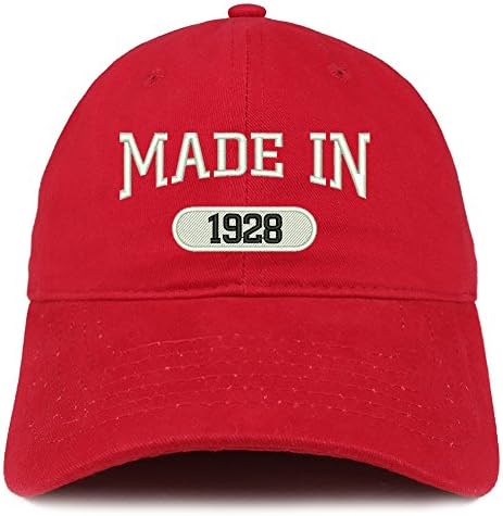 Трендовски продавница за облека направена во 1928 година извезена 95 -ти роденден со четкано памучно капаче