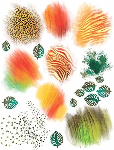 Модели на џунгла Обвивка од ориз, 8 x 10,5 инчи - 3 комплети мешани дизајни отпечатени на листови од хартија од црница од 6 x 30gsm Видливи