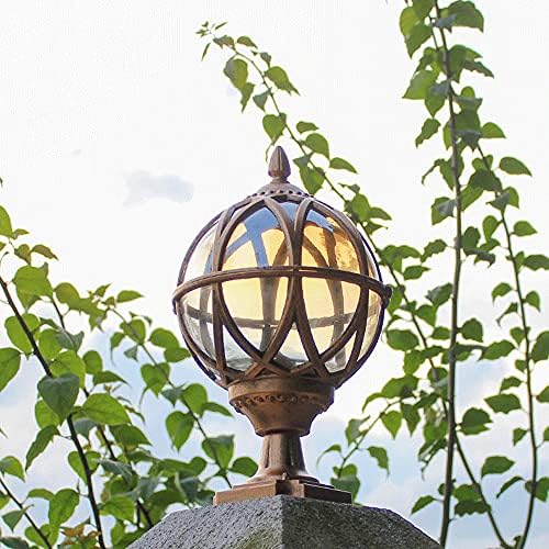Сдфдсср Глобус Светилка За Осветлување Традиционална викторијанска столбна светилка Надворешна Отпорна На Дожд Е27 Колона Светлина Двор Градина