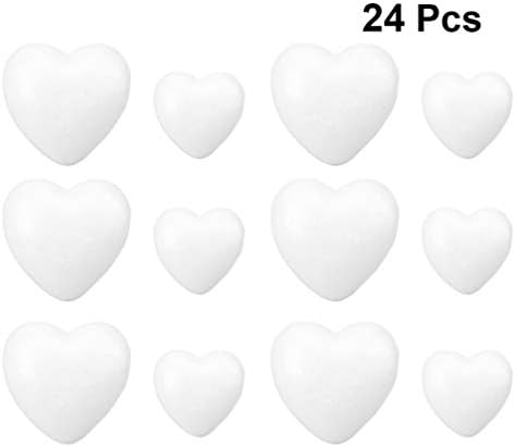 Pretyzoom порибници за порибување топки 4 инчи 24 парчиња занаетчиски пени срца срца во форма на срце моделирање пена в Valentубените Ден