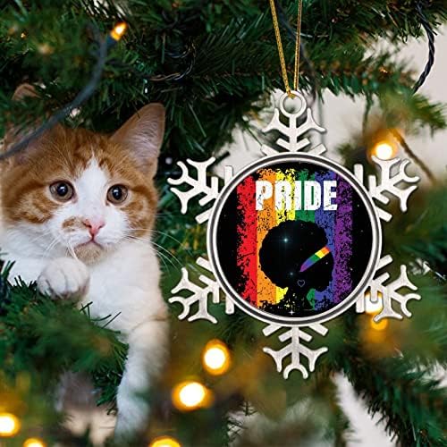 Виножито гордост жени лезбејски Божиќ што виси украс на виножито геј права Лезбејска еднаквост ЛГБТК Божиќна метална снегулка