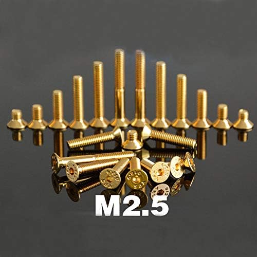 Завртки M2 M2.5 Titanium Gold Plating Allen Screw Counters Suckers Head завртки на главата Хексагонални завртки хексадецимални