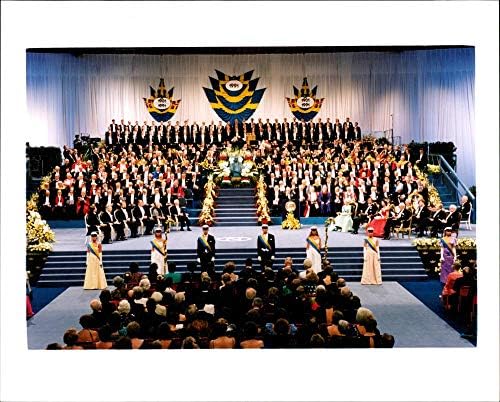 Гроздобер фотографија од церемонијата на Нобелова награда во 1991 година во Стокхолм Глобус Арена