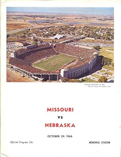 1966 Мизу мисури против Небраска Фудбалска Програма 10/29 Екс 40376 Б3-Колеџ Програми