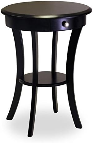 Крајната табела со акцент на дрва од Пембер, со закривени нозе во црна боја во црна боја