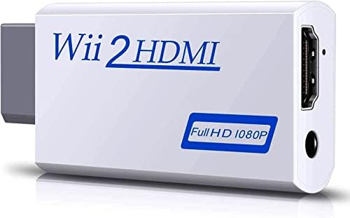 Viion Wii to HDMI Converter, Wii HDMI адаптер со 3,5 mm Audio Jack & HDMI излез 1080p Full HD компатибилен со Wii, Wii U, HDTV, монитор-поддржува
