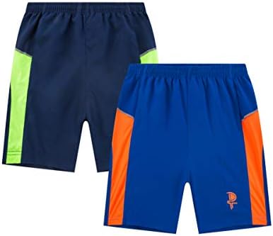 Hiheart Boys 2-пакет Брзи суви атлетски шорцеви со страничен панел на мрежа