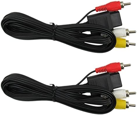 2 пакет AC адаптер напојување и кабел за кабел за AV се вклопуваат за Nintendo 64 N64 AV Audio Video A/V кабел 2 пакет