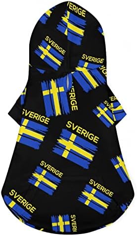 Sverige Sweden Sweden Swedy Flag Dog Hoodie Pullover Sweatshirt мека облека за домашно милениче со качулка од палто за кучиња мачка
