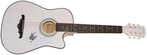 Мичел Тенпени потпиша автограм со целосна големина Акустична гитара Б/Jamesејмс Спенс автентикација JSA COA - Суперerstвезда во земјата - Црна