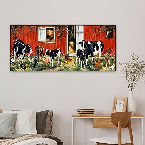 Instarry DIY 5D Diamond сликарство со големи димензии на крави на фармата Rhinestones Cross Stitch Divид соба Спална соба Wallид декор Арт Сет