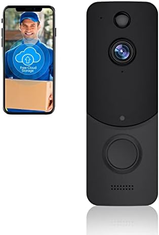 Geree Wireless WiFi Video Doorbell Camera, bellвоно на вратата со откривање на човечко движење, ноќно гледање, напојување со батерија со