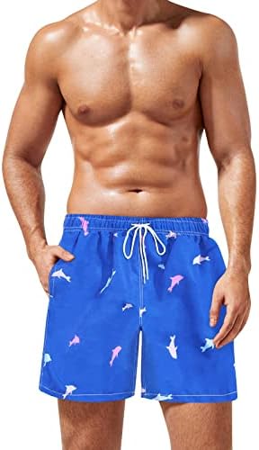 Миашуи пливање кошули за мажи Менс обични модни панталони кратки чизми на приморска печатена празничка плажа, панталони, сурфање кратки
