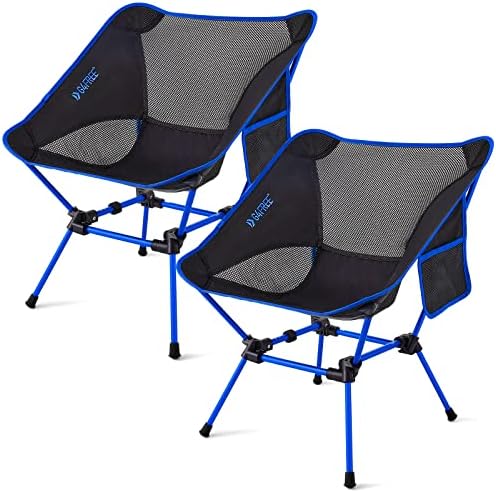 G4Free 2 парчиња Преклопување столчиња за кампување, ултралејт компактен ранец за преклопување столици трева столици тешки 330 килограми со