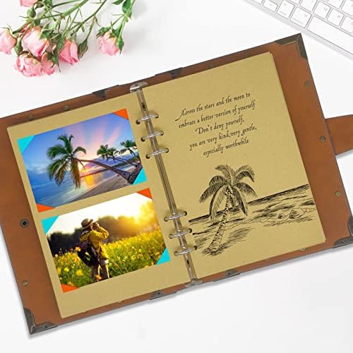 Seehan A5 Binder Blank Journal Journal Leather Teetbook Filbable A5 Journals за пишување цртање 200 страници, гроздобер скици за патувања за патувања