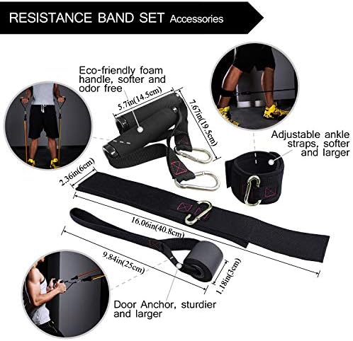 Опсерите за вежбање на отпорност на TheFitLife, поставени со рачки+ ткаенини за тренингот на TheFitLife, повлечете ги бендовите поставени за