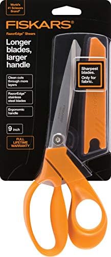 Fiskars Занаети 8190 RazorEdge Ткаенина Ножици, 9-Инчен, Портокал