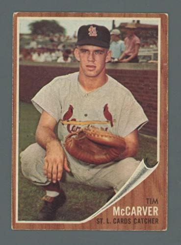 1962 Топпс 167 Тим МекКарвер Сент Луис кардинали Дебитант Бејзбол картичка VG/EX - Плабни бејзбол картички