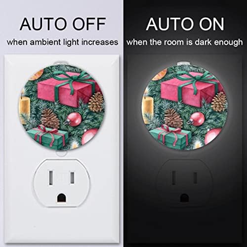 2 приклучок за приклучок за ноќно светло LED ноќно светло со сензор за самракот до зори за детска соба, расадник, кујна, ходник Божиќен