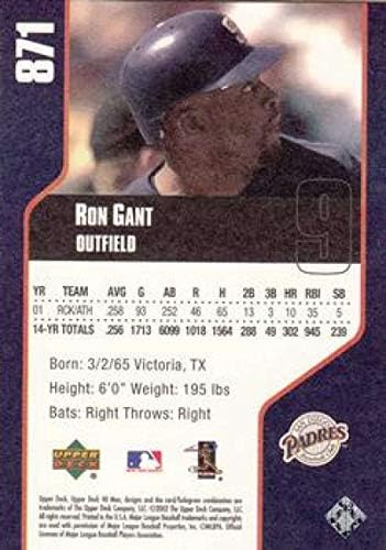 2002 Горна палуба 40-човек 871 Рон Гант Сан Диего Падрес МЛБ Бејзбол картичка НМ-МТ
