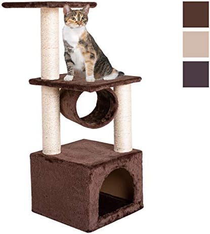 36 ”дрвја и кули за активност на мачки со гребење на стакло Condos hammock, потпирајќи се на глувчето играчка за маче за маче за маче