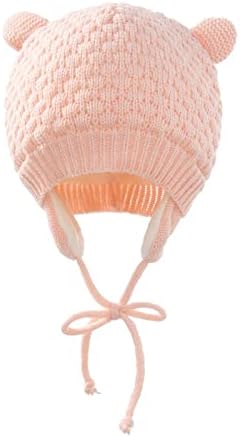 QVKARW бебешки ракавици Волнена плетена детска капа Зимски сет капа за бебиња за бебиња бебешки капи 6-12 месеци