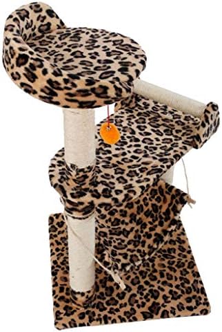 LOVEPET 32 Стабилна Симпатична Сисал Мачка Се Искачи Носителот Мачка Кула Мачка Скокање Платформа Мачка Мебел Леопард Печатење