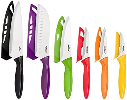 Зилис 6-Парче Нож Вредност Во собата Со Обвивки-Нерѓосувачки Челик Кујна Нож Сет - Готвење Нож Во Собата Со Обвивки-Машина за