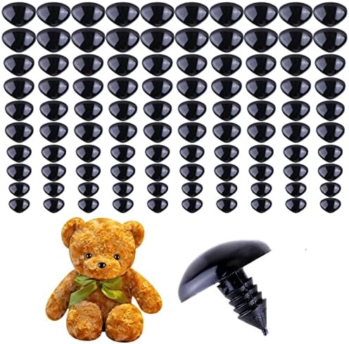 Ztexkee 100 парчиња пластични капчиња на носеви најголемиот дел со мијалници, занаетчиски кукли носеви мечки нос за животни полнети