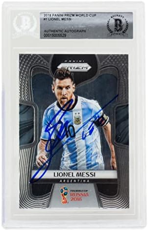 Лионел Меси го потпиша Светскиот куп во ПАНИНИ ПРИНИНИ ПРИЗМ Аргентина картичка #1 БАС