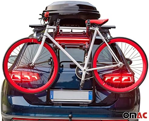 ОМАК 3 решетка за велосипеди за Volvo XC70 2007- Црно | Носач на велосипеди за велосипеди за автомобили 99 lbs оптоварување со преклопување