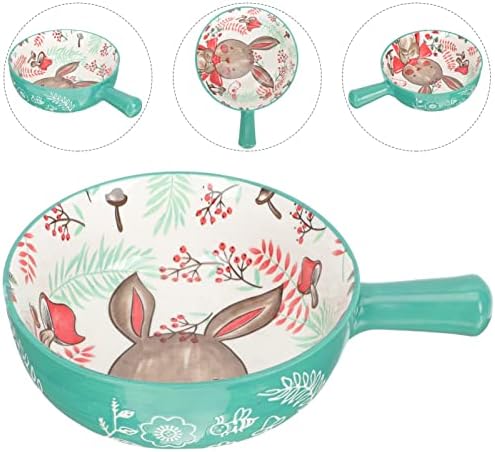 Амосфун јапонски декор Велигденска зајаче чинија бонбони чинија керамика велигденска корпа за зајаци за зајаци за зајак салата овошје