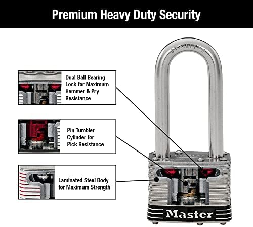 Master Lock 5sstlj не'рѓосувачки челик на отворено со клуч, 2 пакувања со клучеви, сребро