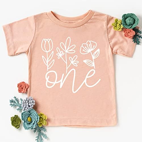 Една цветна кошула од 1 роденден за бебе девојки Прв роденденска облека