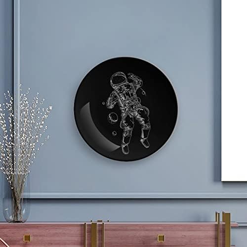 Вселенски астронаут декоративна чинија тркалезна керамичка чинија коска Кина плоча со приказ за свадбени декор за забава