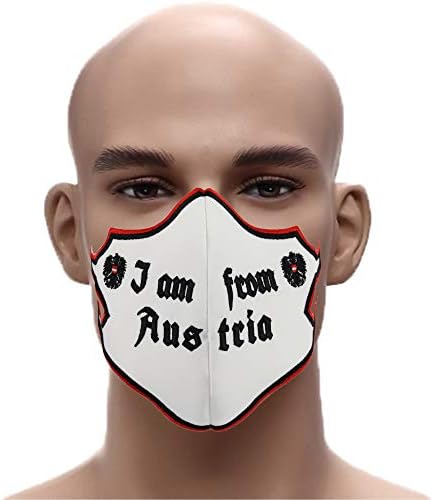 Австриски грб маска за лице, извезена повеќекратна употреба на 60 °C, заштита од прашина што се пере